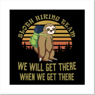 Sloth Hiking Team Posters and Art